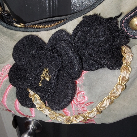 Juicy Couture Black and Pink Shoulder Bag